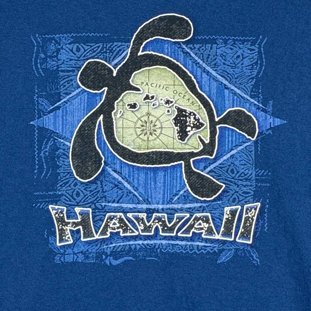 VTG Y2K Hawaii Sea Turtle T-Shirt Mens XL Blue Tribal Aloha Surfing Nature Tiki